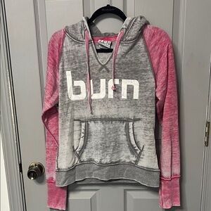 Pink Gray Burn Boot Camp Hoodie Sweatshirt- Size Small